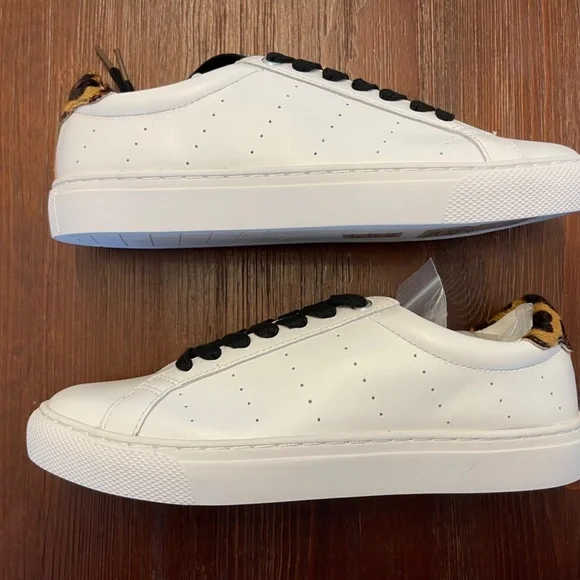 J.Crew | Classic Leather Sneaker | Leopard Tab | Size 7 - Picture 6 of 8